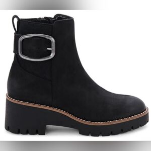 Blondo Black Suede Waterproof Boots with Silver Accent Buckle